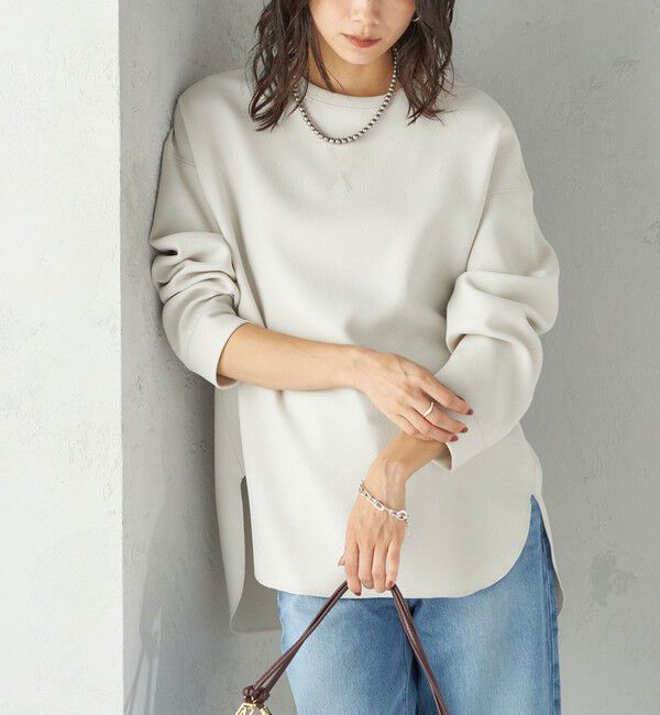 SHIPS for women「〈手洗い可能〉ガゼット デザイン ジョーゼット カットソー」|Tシャツ・カットソー|ライトグレー