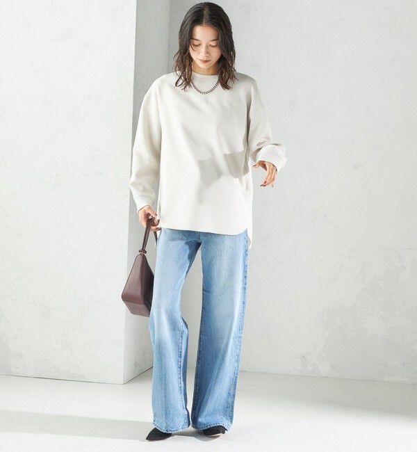 SHIPS for women「〈手洗い可能〉ガゼット デザイン ジョーゼット カットソー」|Tシャツ・カットソー|