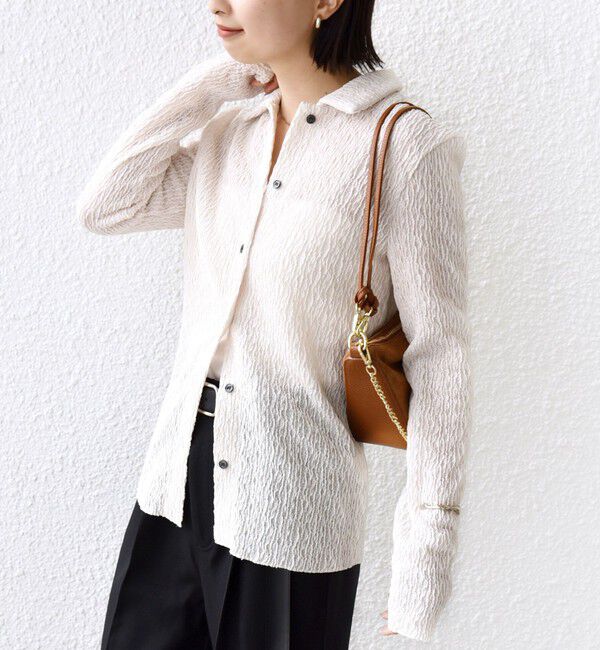 SHIPS for women「【WEB限定】〈手洗い可能〉ランダムブルーゼ シャツ カーディガン」|カーディガン|ナチュラル