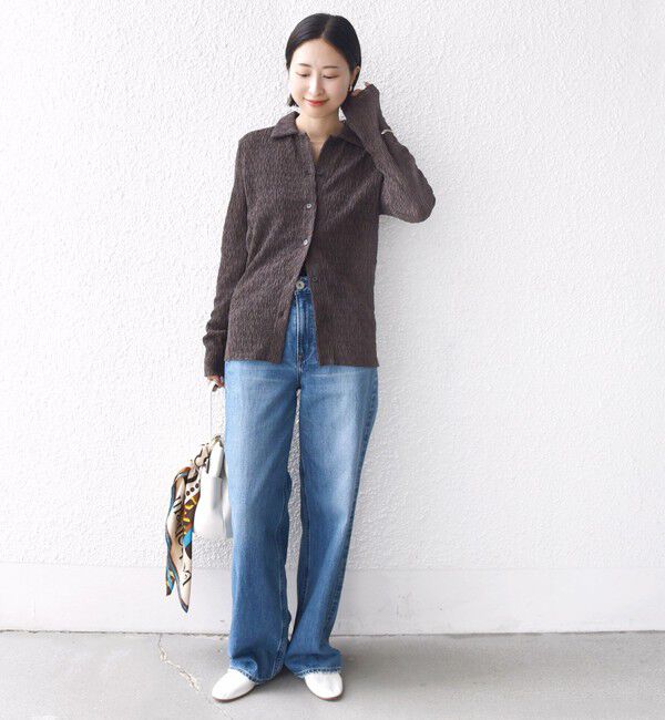 SHIPS for women「【WEB限定】〈手洗い可能〉ランダムブルーゼ シャツ カーディガン」|カーディガン|