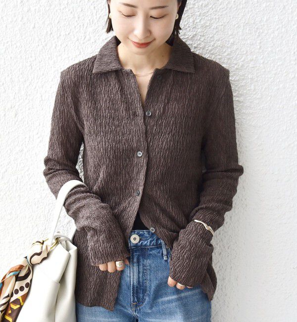 SHIPS for women「【WEB限定】〈手洗い可能〉ランダムブルーゼ シャツ カーディガン」|カーディガン|