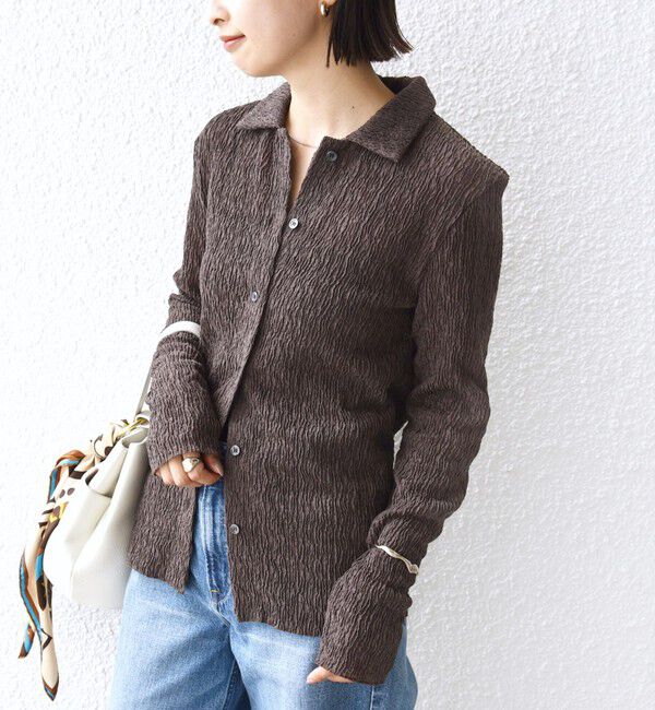 SHIPS for women「【WEB限定】〈手洗い可能〉ランダムブルーゼ シャツ カーディガン」|カーディガン|