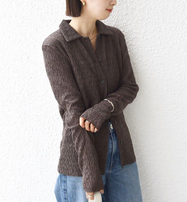 SHIPS for women「【WEB限定】〈手洗い可能〉ランダムブルーゼ シャツ カーディガン」|カーディガン|