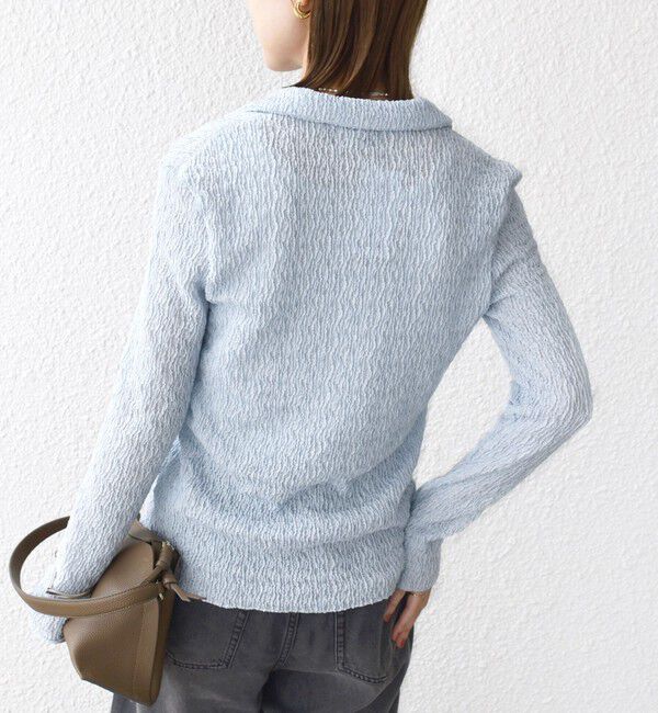 SHIPS for women「【WEB限定】〈手洗い可能〉ランダムブルーゼ シャツ カーディガン」|カーディガン|