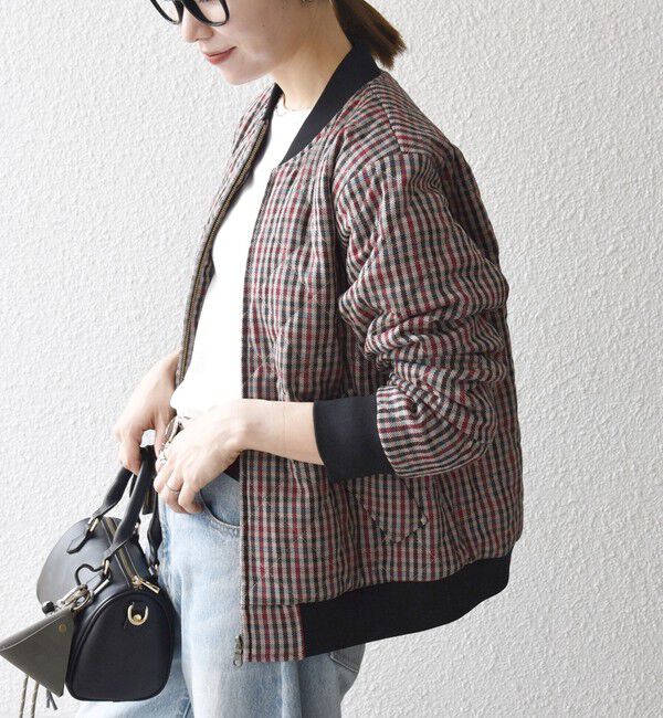 SHIPS any「SHIPS any: キルティング チェック バーシティ ブルゾン」|ブルゾン・スタジャン|