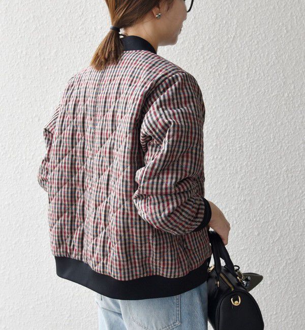 SHIPS any「SHIPS any: キルティング チェック バーシティ ブルゾン」|ブルゾン・スタジャン|