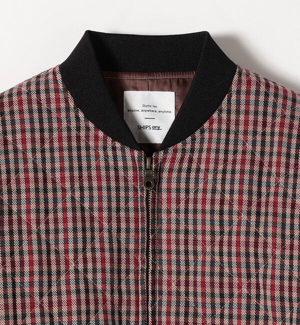 SHIPS any「SHIPS any: キルティング チェック バーシティ ブルゾン」|ブルゾン・スタジャン|