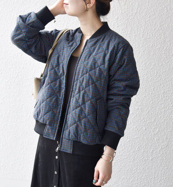 SHIPS any「SHIPS any: キルティング チェック バーシティ ブルゾン」|ブルゾン・スタジャン|