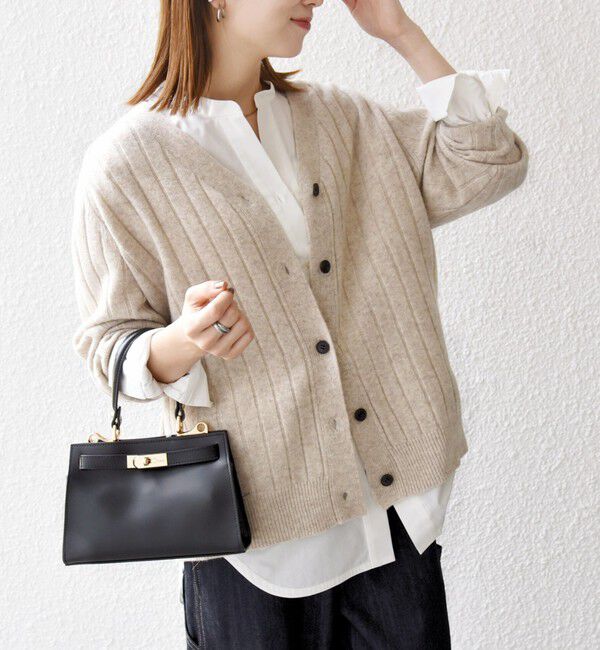 SHIPS any「SHIPS any:〈手洗い可能〉ヤク ワイドリブ Vネック ニット カーディガン」|カーディガン|