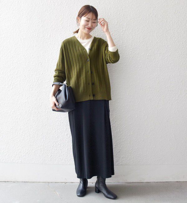 SHIPS any「SHIPS any:〈手洗い可能〉ヤク ワイドリブ Vネック ニット カーディガン」|カーディガン|