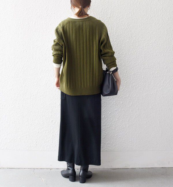 SHIPS any「SHIPS any:〈手洗い可能〉ヤク ワイドリブ Vネック ニット カーディガン」|カーディガン|