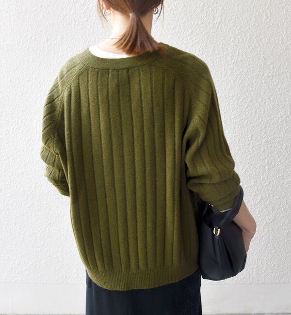 SHIPS any「SHIPS any:〈手洗い可能〉ヤク ワイドリブ Vネック ニット カーディガン」|カーディガン|