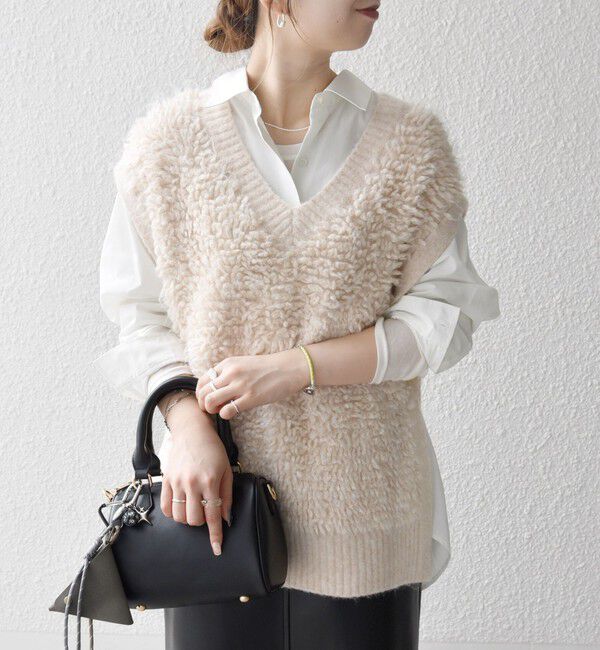 SHIPS any「SHIPS any: ループ ニット Vネック ベスト」|ベスト・ジレ|