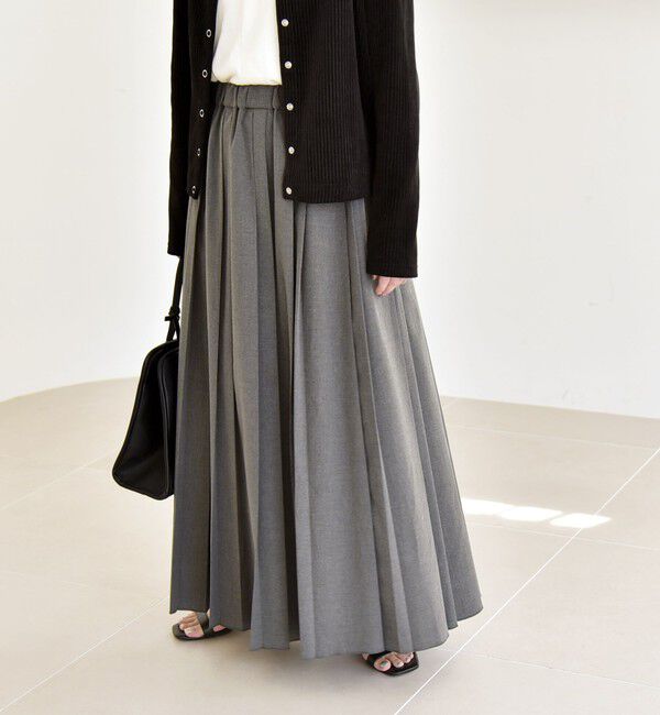 quaranciel「quaranciel: ランダム プリーツ マキシ スカート」|スカート|
