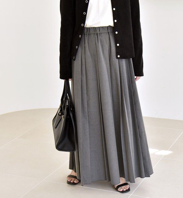 quaranciel「quaranciel: ランダム プリーツ マキシ スカート」|スカート|