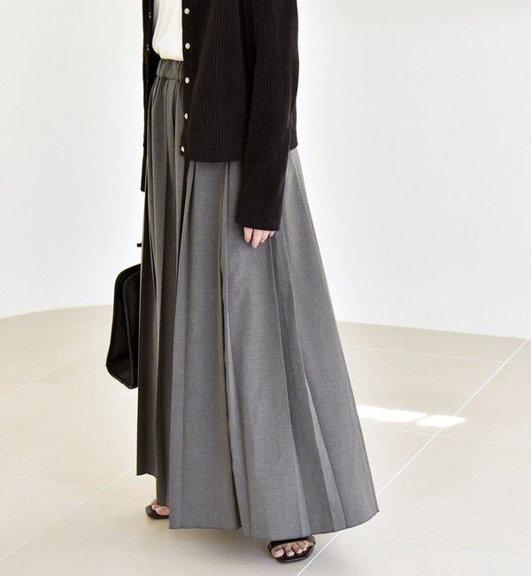 quaranciel「quaranciel: ランダム プリーツ マキシ スカート」|スカート|