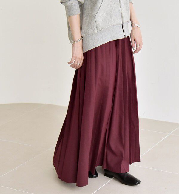 quaranciel「quaranciel: ランダム プリーツ マキシ スカート」|スカート|