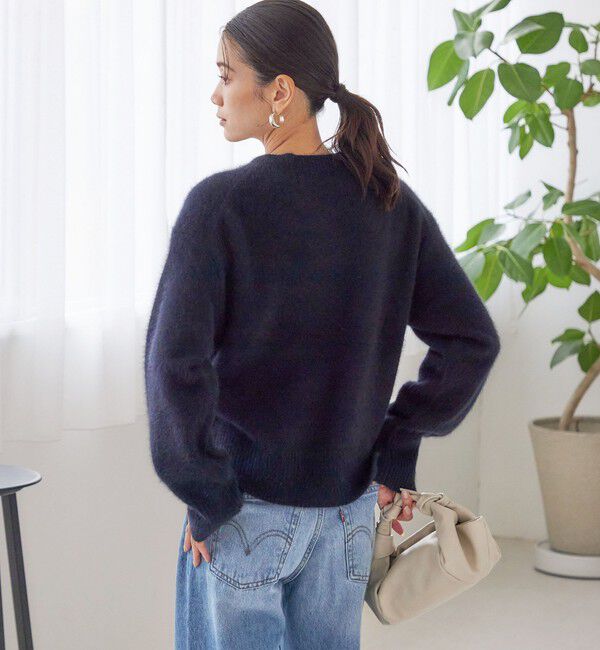 SHIPS for women「〈手洗い可能〉フォックス ビジュー Vネック ニット」|ニット・セーター|