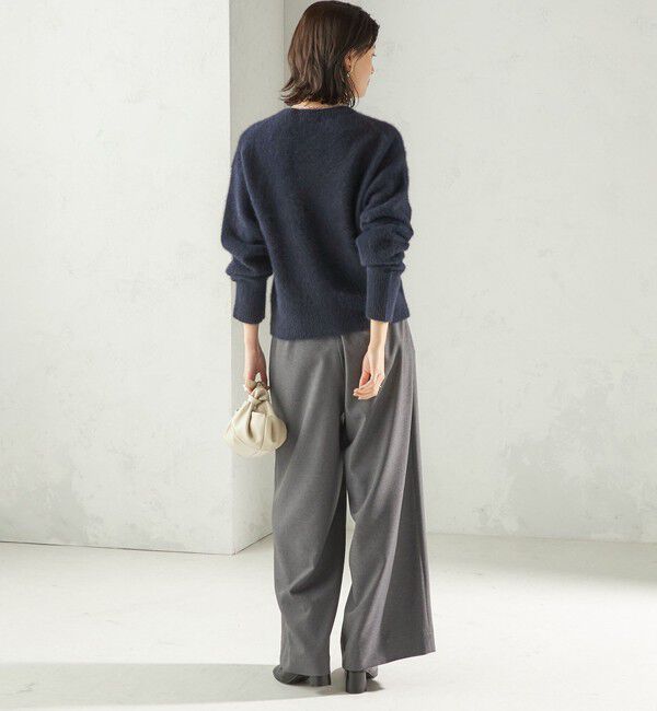 SHIPS for women「〈手洗い可能〉フォックス ビジュー Vネック ニット」|ニット・セーター|