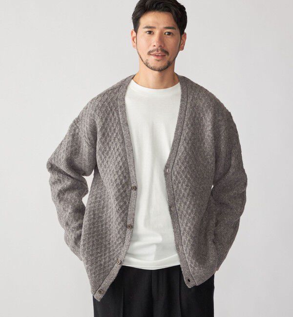 SHIPS「SHIPS: 〈手洗い可能〉シャギー レイヤード カーディガン」|カーディガン|グレー