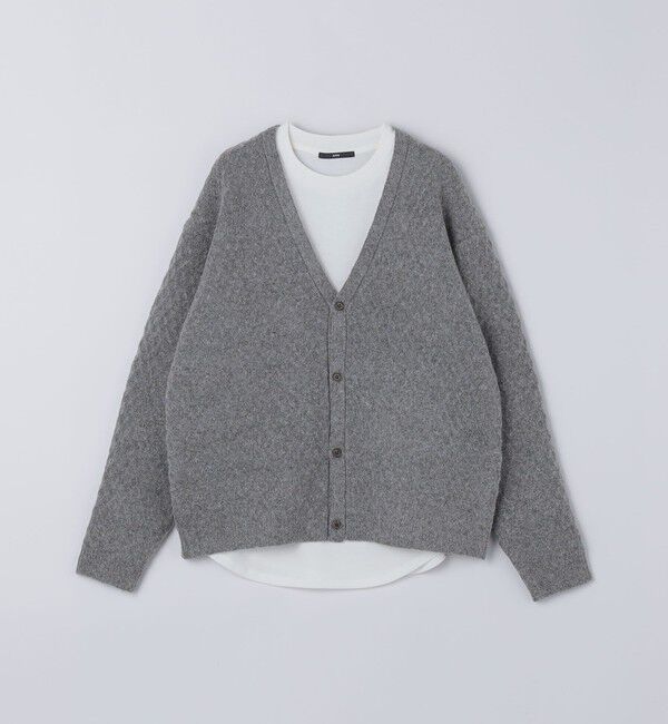 SHIPS「SHIPS: 〈手洗い可能〉シャギー レイヤード カーディガン」|カーディガン|