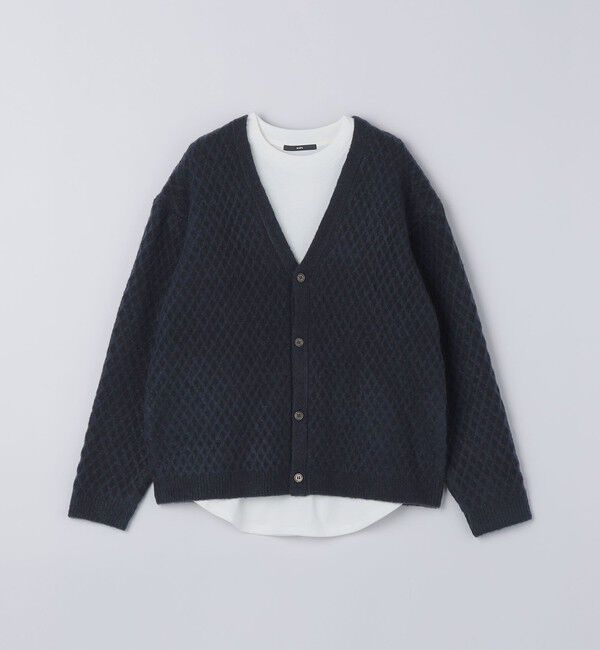 SHIPS「SHIPS: 〈手洗い可能〉シャギー レイヤード カーディガン」|カーディガン|