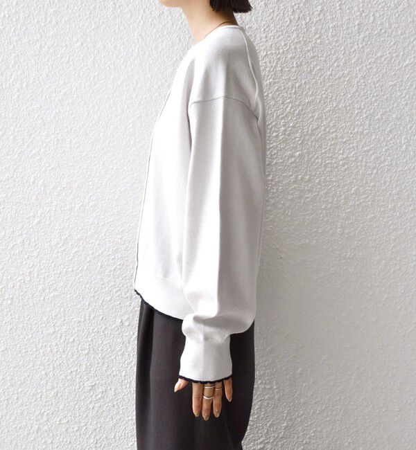 SHIPS for women「〈手洗い可能〉コットン カシミヤ混 スカラップヘム カーディガン」|カーディガン|