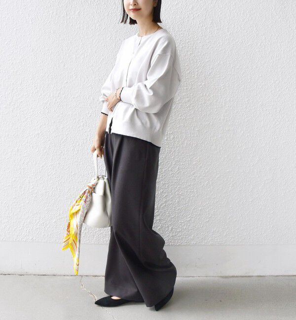 SHIPS for women「〈手洗い可能〉コットン カシミヤ混 スカラップヘム カーディガン」|カーディガン|