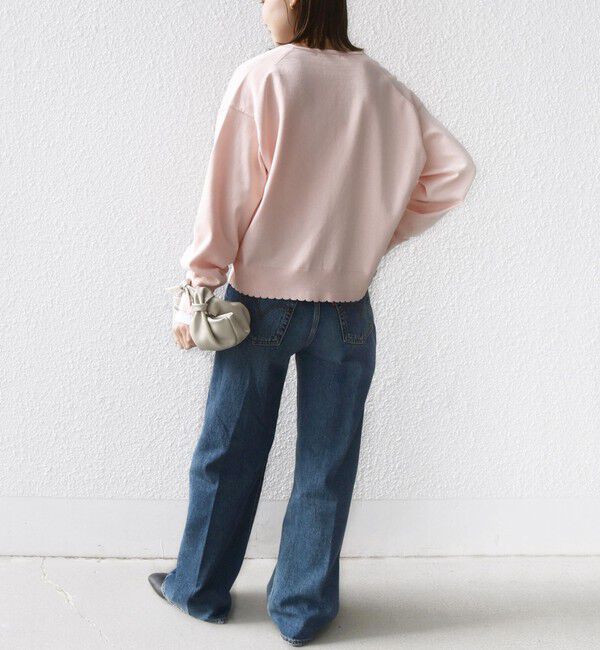 SHIPS for women「〈手洗い可能〉コットン カシミヤ混 スカラップヘム カーディガン」|カーディガン|