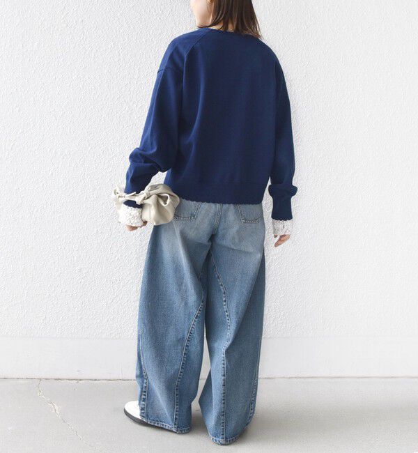 SHIPS for women「〈手洗い可能〉コットン カシミヤ混 スカラップヘム カーディガン」|カーディガン|