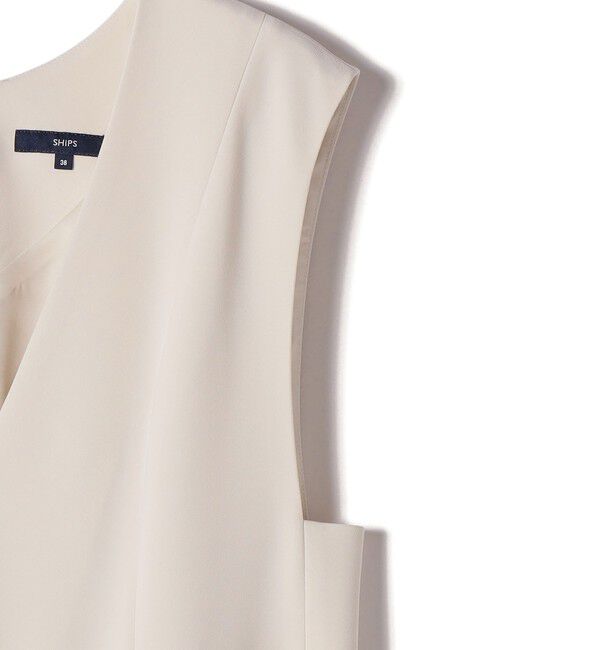 SHIPS for women「《予約》〈手洗い可能〉ダブル クロス Ｖネック ベルト付 オールインワン（セレモニー対応可）」|オールインワン|