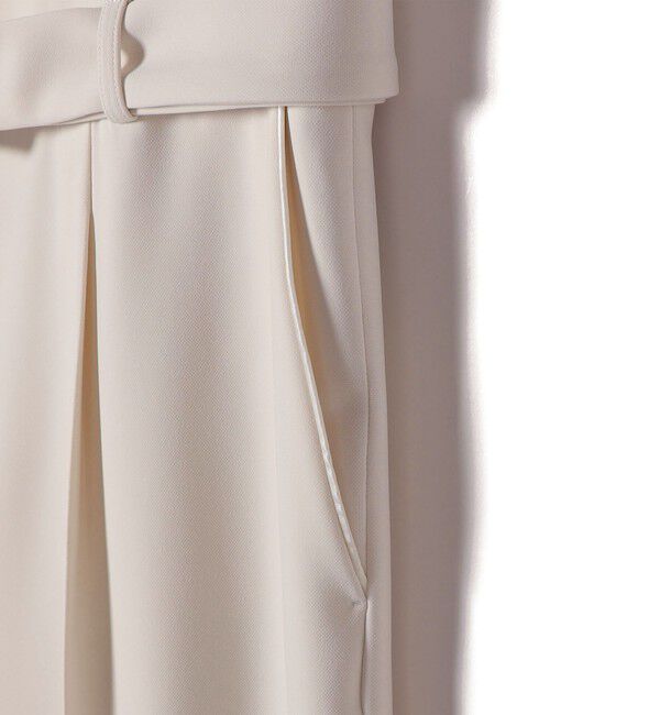 SHIPS for women「《予約》〈手洗い可能〉ダブル クロス Ｖネック ベルト付 オールインワン（セレモニー対応可）」|オールインワン|