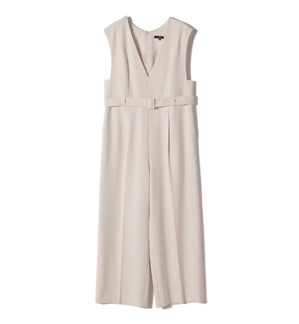 SHIPS for women「《予約》〈手洗い可能〉ダブル クロス Ｖネック ベルト付 オールインワン（セレモニー対応可）」|オールインワン|