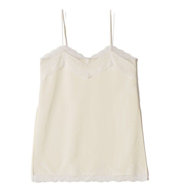 SHIPS for women「〈洗濯機可能〉ダル サテン レース スリット キャミソール」|キャミソール|