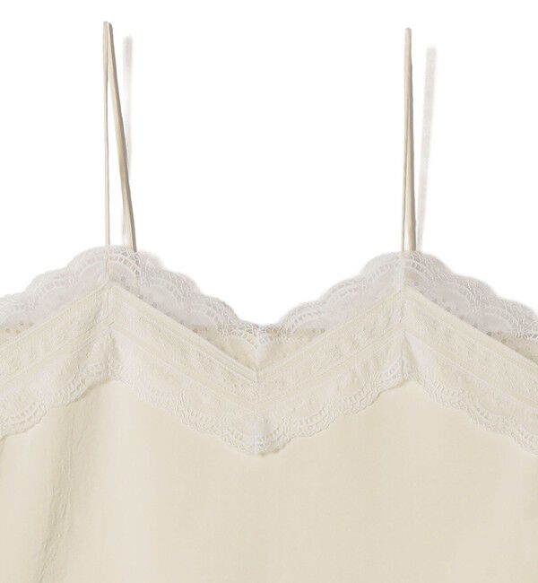 SHIPS for women「〈洗濯機可能〉ダル サテン レース スリット キャミソール」|キャミソール|