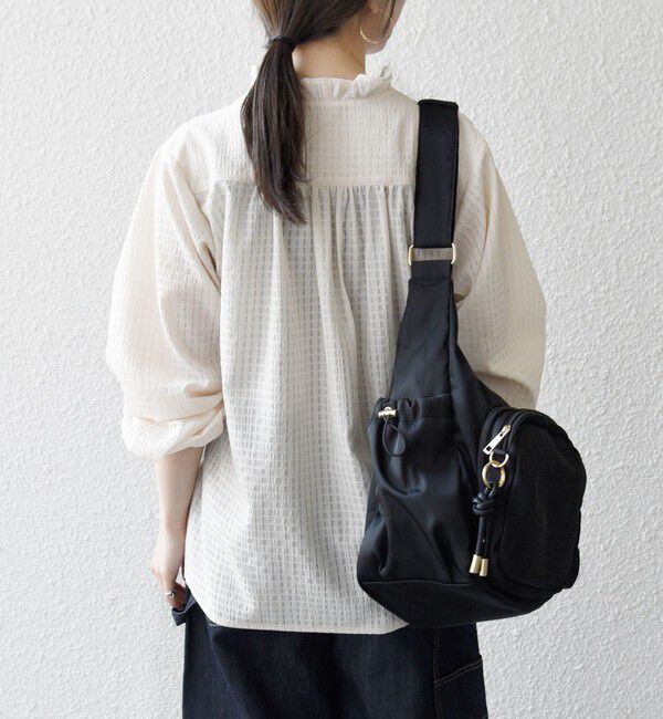 SHIPS any「SHIPS any:〈洗濯機可能〉フリルカラー スタンド & オープン シャツ ブラウス」|シャツ・ブラウス|