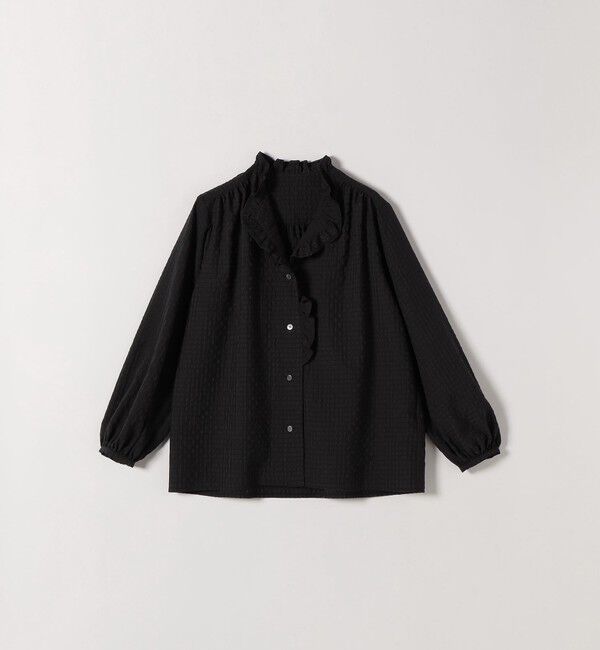 SHIPS any「SHIPS any:〈洗濯機可能〉フリルカラー スタンド & オープン シャツ ブラウス」|シャツ・ブラウス|