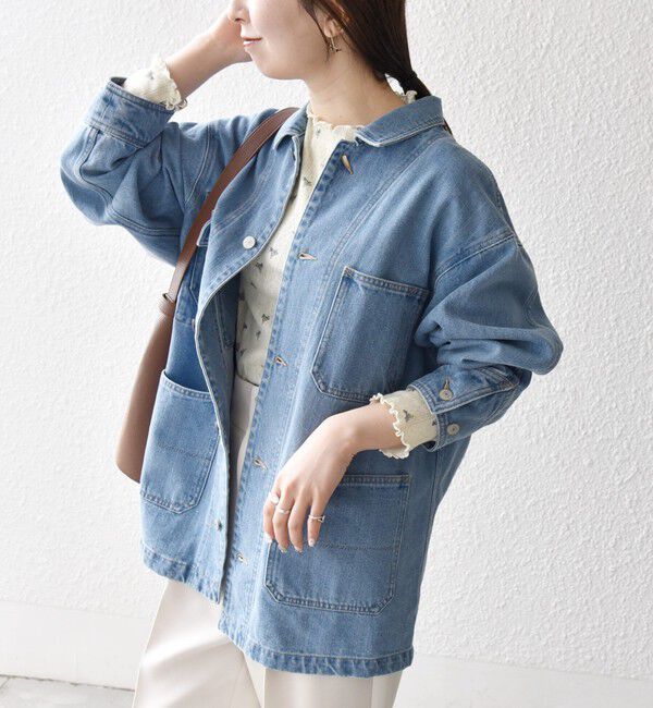 SHIPS any「SHIPS any:〈洗濯機可能〉ルーズ デニム カバーオール ジャケット［SHIPS any DENIM］」|デニムジャケット|