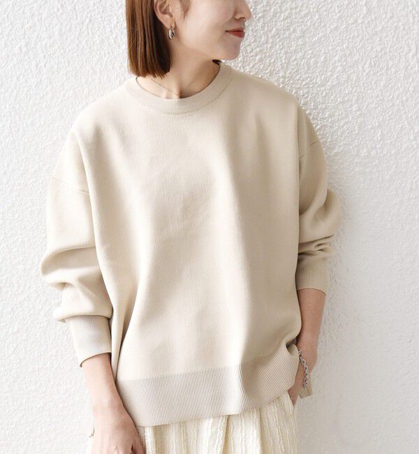 SHIPS any「《予約》SHIPS any:〈手洗い可能〉サイドスリット クルーネック ルーズ プルオーバー」|ニット・セーター|