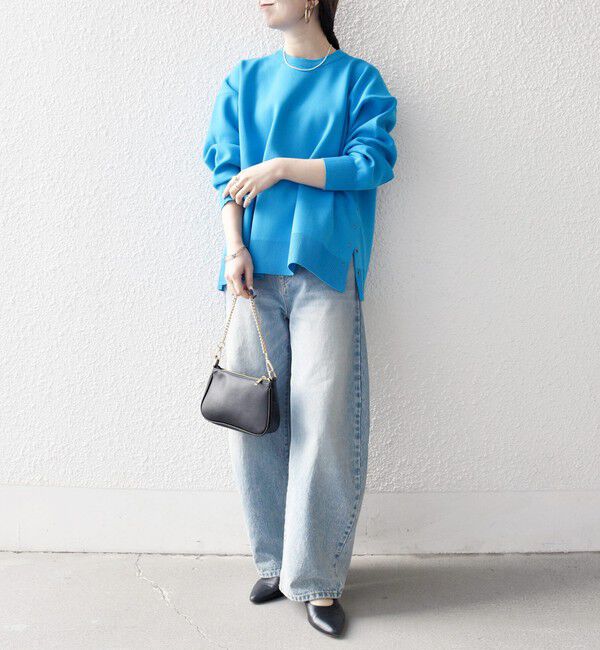 SHIPS any「《予約》SHIPS any:〈手洗い可能〉サイドスリット クルーネック ルーズ プルオーバー」|ニット・セーター|