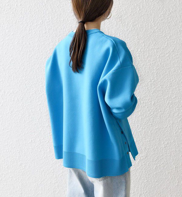 SHIPS any「《予約》SHIPS any:〈手洗い可能〉サイドスリット クルーネック ルーズ プルオーバー」|ニット・セーター|