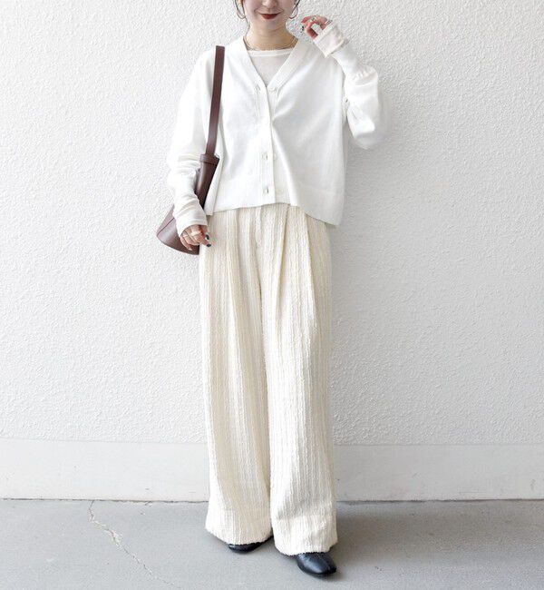 SHIPS any「SHIPS any:〈洗濯機可能〉ウェーブ ジャカード タック ワイド パンツ」|その他|