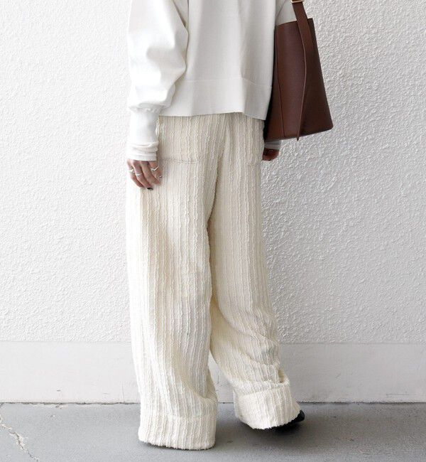 SHIPS any「SHIPS any:〈洗濯機可能〉ウェーブ ジャカード タック ワイド パンツ」|その他|