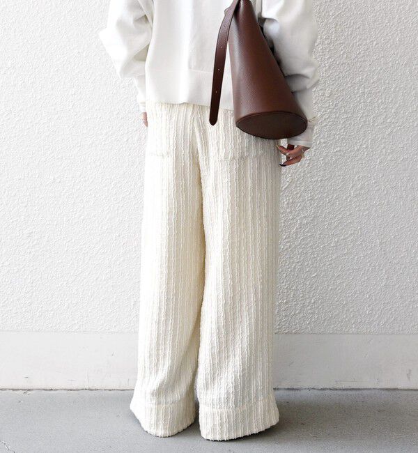 SHIPS any「SHIPS any:〈洗濯機可能〉ウェーブ ジャカード タック ワイド パンツ」|その他|