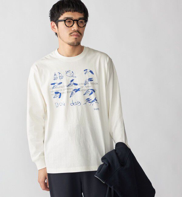SHIPS「【WEB限定/SHIPS別注】CONVENIENCEYOUNG: DOG LS T」|Tシャツ・カットソー|ブルー