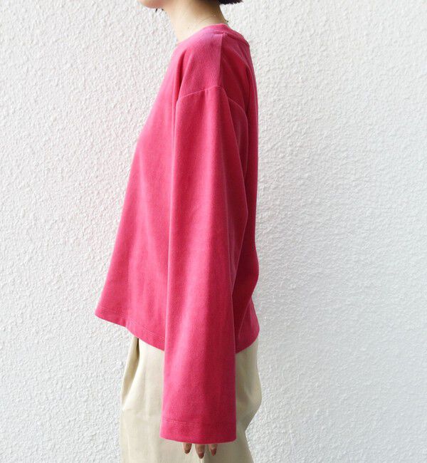 SHIPS for women「〈手洗い可能〉コットン ベロア ボートネック ロング スリーブ プルオーバー」|Tシャツ・カットソー|