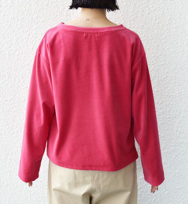 SHIPS for women「〈手洗い可能〉コットン ベロア ボートネック ロング スリーブ プルオーバー」|Tシャツ・カットソー|
