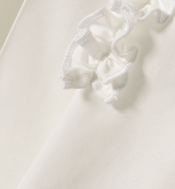 SHIPS any「《予約》SHIPS any:〈洗濯機可能〉REPREVE フリル クルーネック Aライン ブラウス」|シャツ・ブラウス|