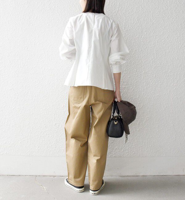 SHIPS any「《予約》SHIPS any:〈洗濯機可能〉REPREVE フリル クルーネック Aライン ブラウス」|シャツ・ブラウス|