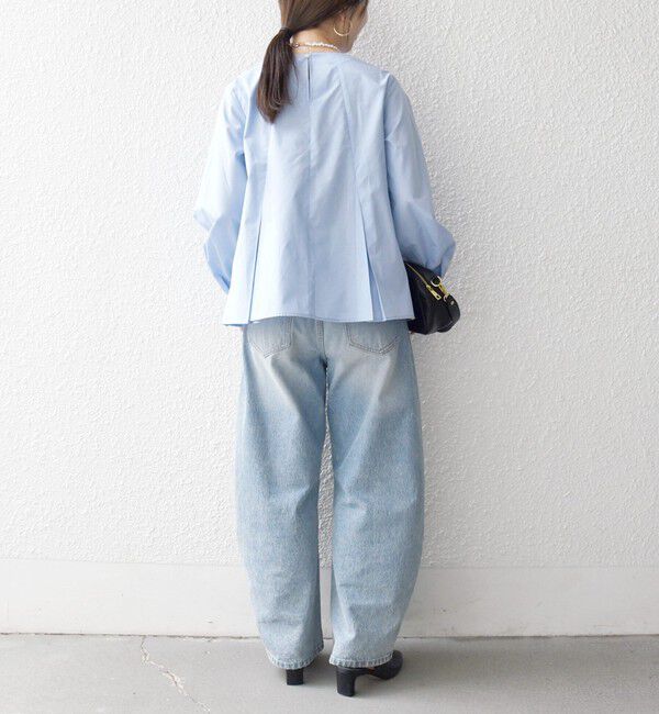 SHIPS any「《予約》SHIPS any:〈洗濯機可能〉REPREVE フリル クルーネック Aライン ブラウス」|シャツ・ブラウス|